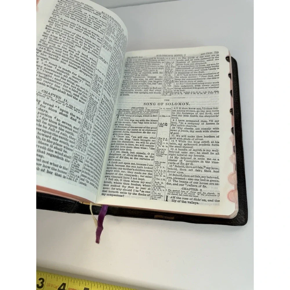 Vintage KJV Holy Bible Red Letter Master-Art Edition World Leather Indexed